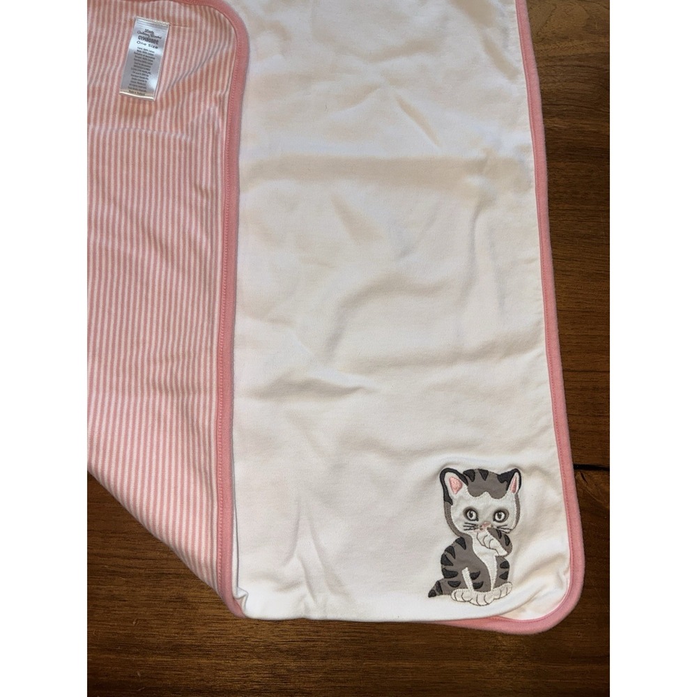 Gymboree Little Golden Books Shy Little Kitten Pink Striped Baby Blanket Cat EUC